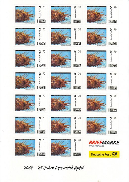 AA-Briefmarkenbogen 20x0,70 € Deutsche Post Individuell Antennenwels